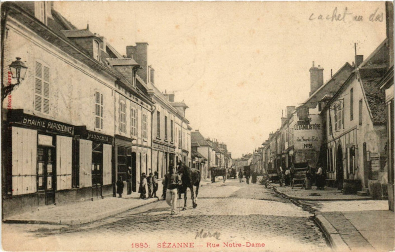Carte postale ancienne Sezanne-Rue Notre-Dame à Sézanne