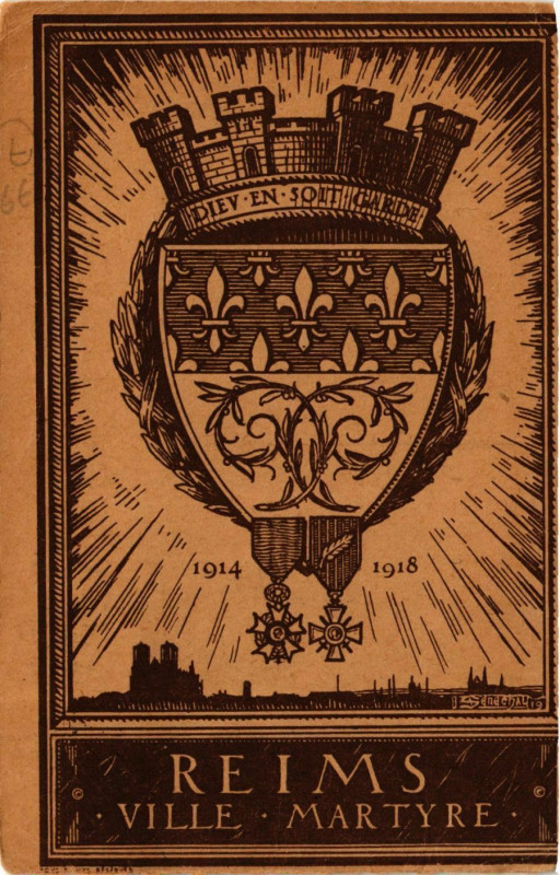 Carte postale ancienne Reims-Ville-Martyre à Reims