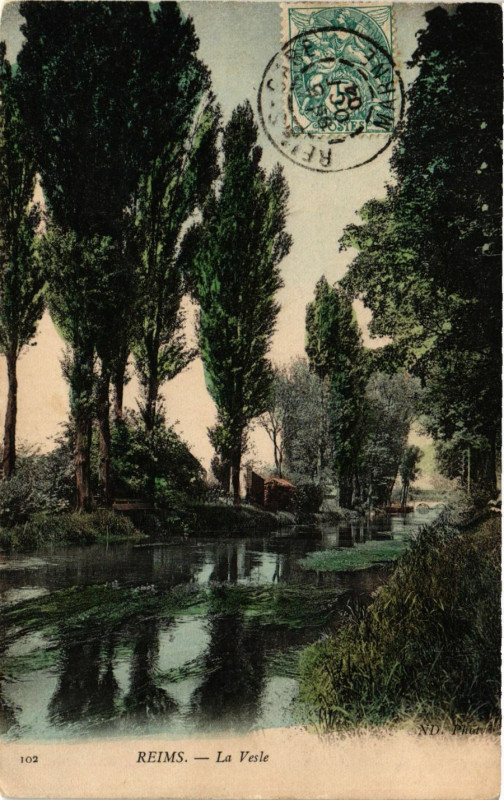 Carte postale ancienne Reims-La Vesle à Reims