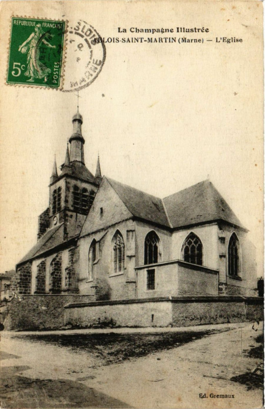 Carte postale ancienne Ablois-Saint-Martin L'Eglise