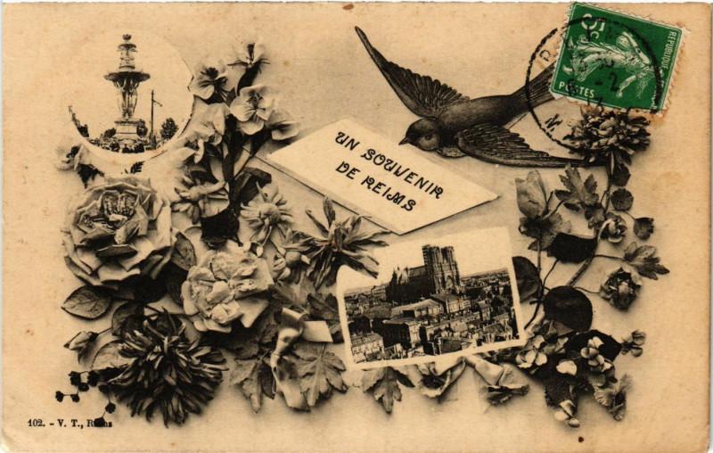 Carte postale ancienne Un Souvenir de Reims à Reims
