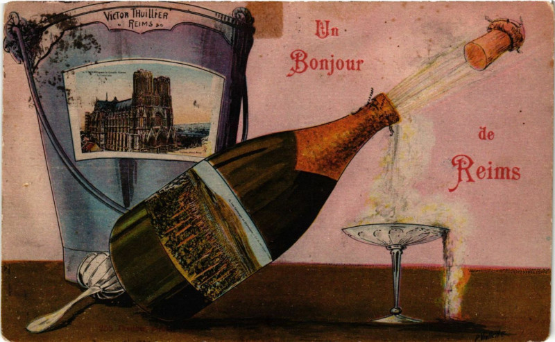 Carte postale ancienne Un Bonjour de Reims à Reims