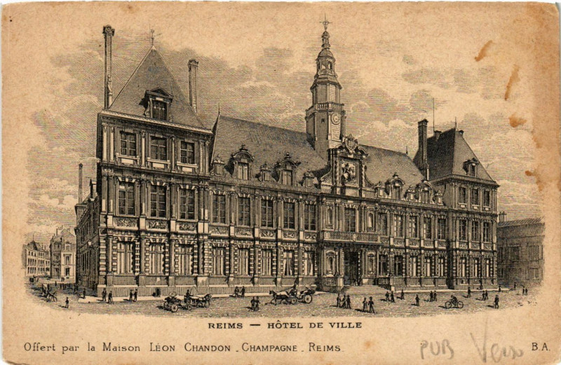 Carte postale ancienne Reims - Hotel de Ville à Reims