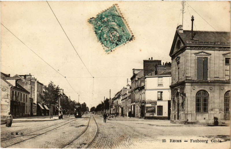Carte postale ancienne Reims - Faubourg Ceres à Reims