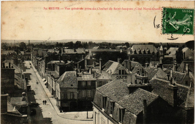 Carte postale ancienne Reims - Vue generale à Reims
