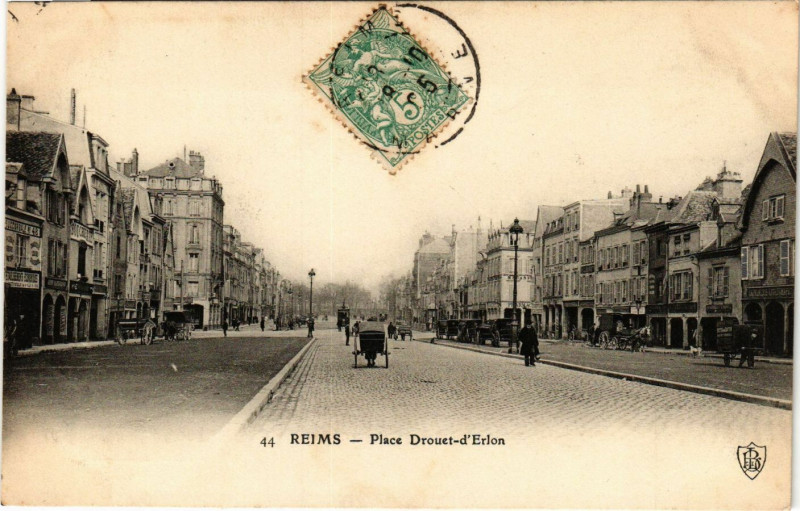 Carte postale ancienne Reims - Place Drouet d'Erlon à Reims