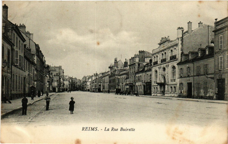 Carte postale ancienne Reims - La Rue Buirette à Reims