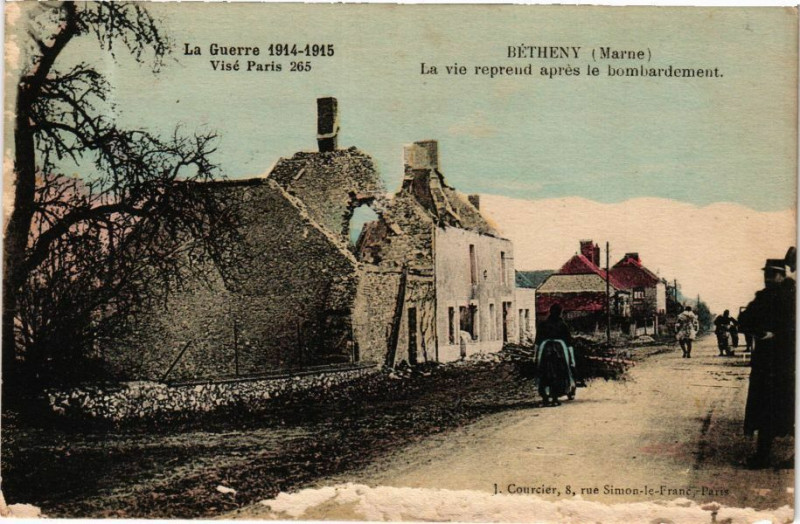 Carte postale ancienne La Guerre 1914-1915 - Betheny (Marne) - La vie repreud apres le... à Bétheny