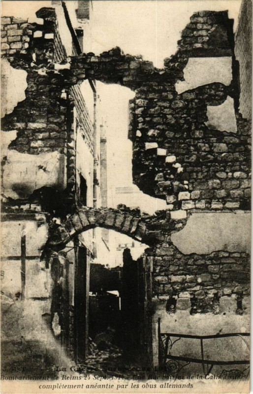 Carte postale ancienne Bombardement de Reims 24 Sept 1914 à Reims