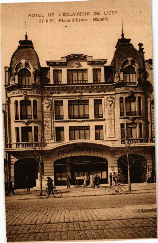 Carte postale ancienne Hotel de l'Ecaileur de l'Est - 87 a 91 - Place d'Erion - Reims à Reims
