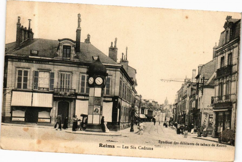 Carte postale ancienne Reims - Les Six Cadrans à Reims