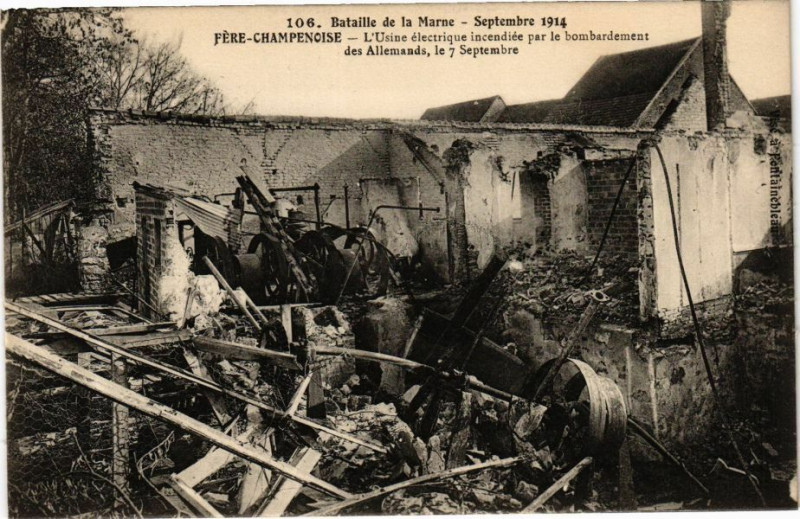 Carte postale ancienne Bataille de la Marne - Septembre 1914 - Fere-Champenoise - L'Usine à Fère-Champenoise
