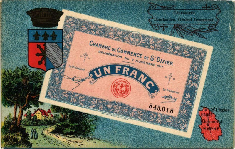 Carte postale ancienne Chambre de Commerce de Saint-Dizier