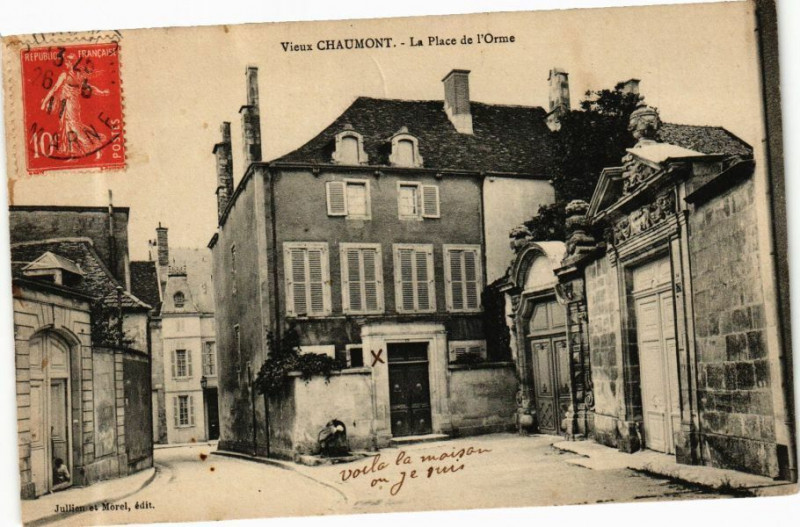 Carte postale ancienne Vieux Chaumont - La Place de l'Orme