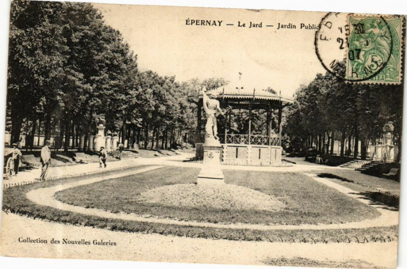 Carte postale ancienne Epernay --le-Jard - Jardin Publics à Épernay