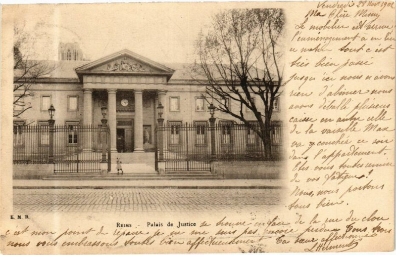 Carte postale ancienne Reims - Palais de Justice à Reims