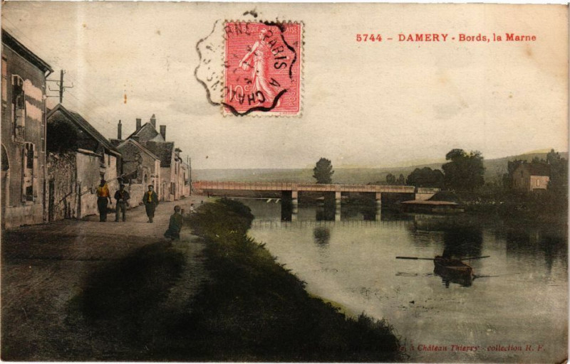 Carte postale ancienne Damery - Bords la Marne à Damery