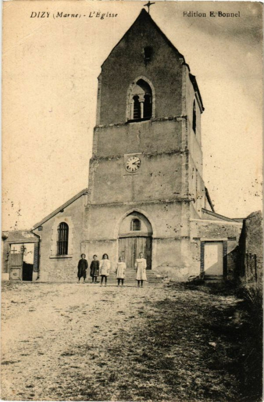 Carte postale ancienne Dizy (Marne) - L'Eglise à Dizy