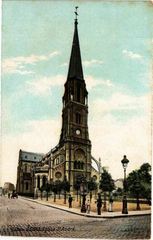 Carte postale ancienne Ed. Aqua 1051 Reims Eglise Saint-Andre à Reims