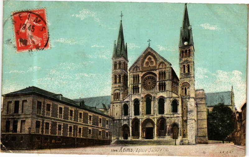 Carte postale ancienne Ed. Aqua 1044 Reims Eglise Saint-Remi à Reims