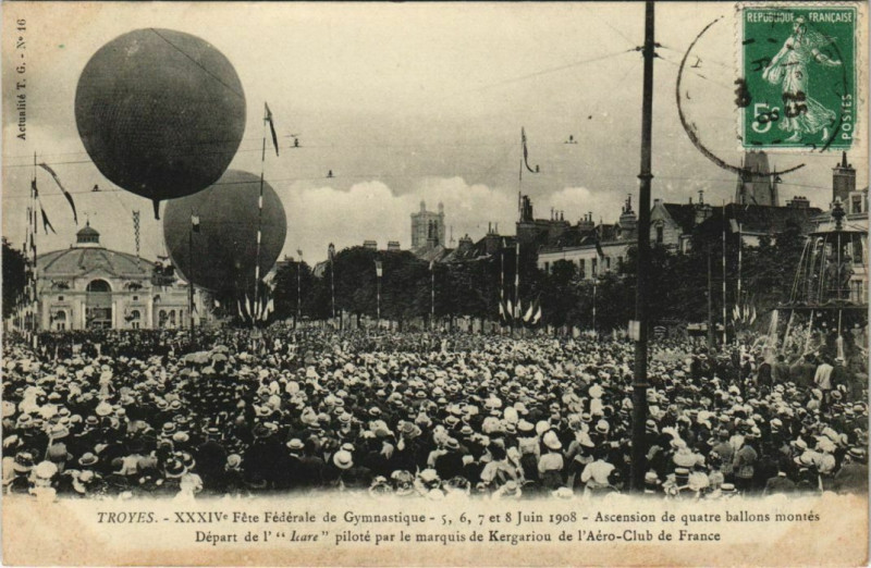 Carte postale ancienne Troyes Fete federale de Gymnastiqe à Troyes