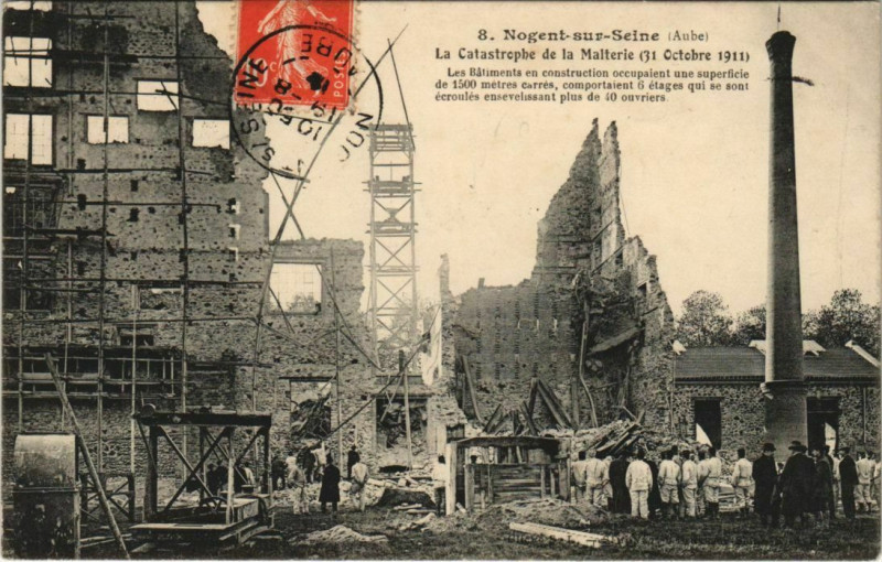 Carte postale ancienne Nogent-sur-Seine Catastrophe de la Materie 1911 à Nogent-sur-Seine