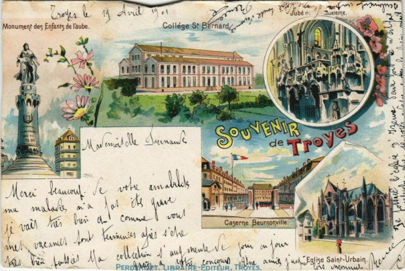 Carte postale ancienne Troyes Litho à Troyes