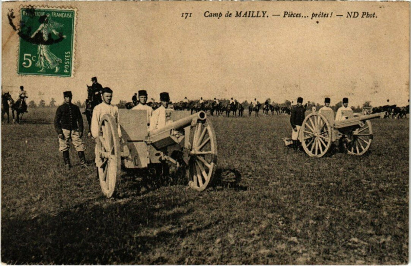 Carte postale ancienne Camp-de-Mailly - Pieces … pretes!
