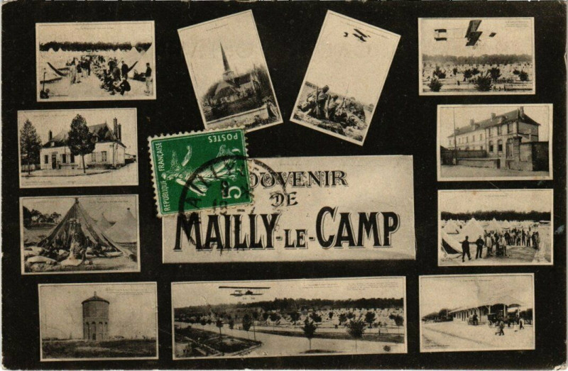 Carte postale ancienne Camp-de-Mailly - Souvenir collage