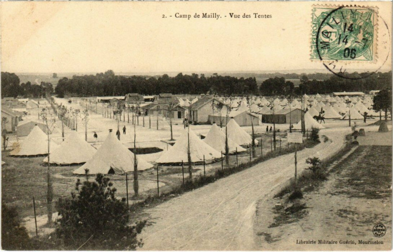Carte postale ancienne Camp-de-Mailly - Vue des Tentes