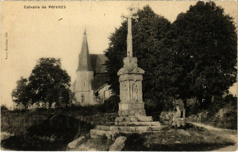 Carte postale ancienne Poivres - Le Calvaire à Poivres