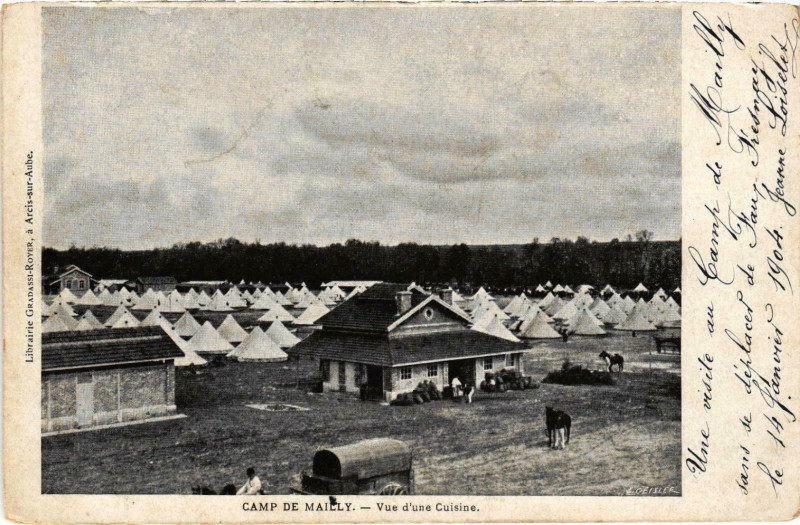 Carte postale ancienne Camp-de-Mailly Cue d'une Cuisine Aube