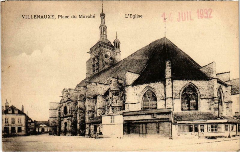 Carte postale ancienne Villenauxe Place du Marché Aube