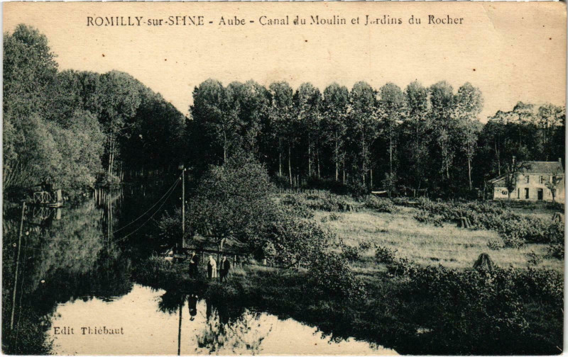 Carte postale ancienne Romilly-sur-Seine Canal du Moulin Aube à Romilly-sur-Seine
