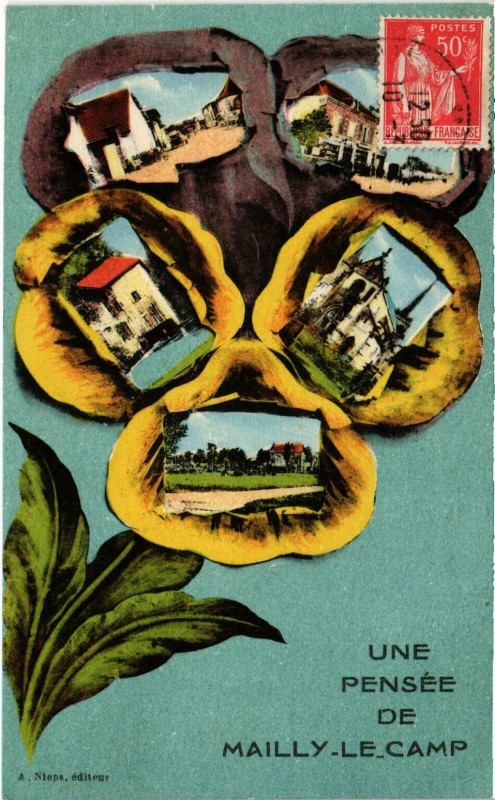 Carte postale ancienne Une Pensée de Mailly-le-Camp Aube à Mailly-le-Camp