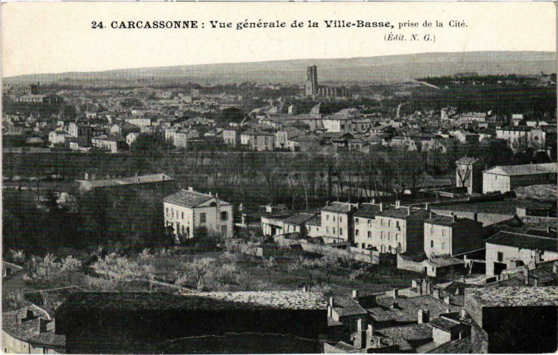 Carte postale ancienne Carcassonne Vue générale Aube