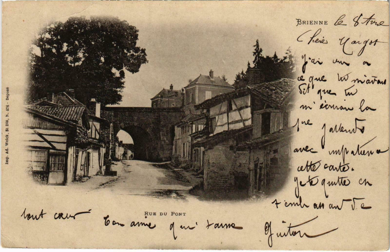 Carte postale ancienne Brienne Rue du Pont