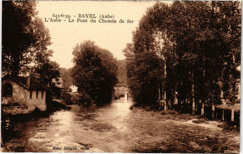 Carte postale ancienne Bayel L'Aube Le Pont du Chemin de Fer Aube à Bayel