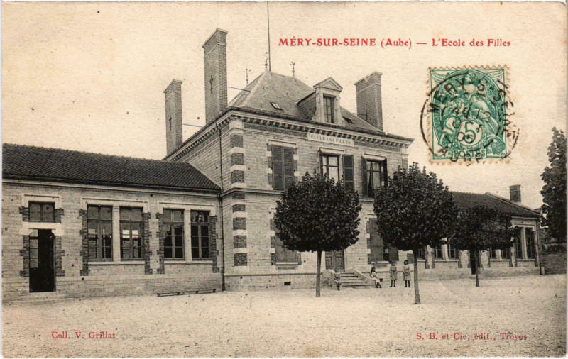 Carte postale ancienne Mery-sur-Seine L'Ecole des Filles Aube à Méry-sur-Seine