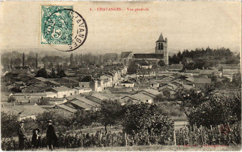 Carte postale ancienne Chavanges Vue générale Aube à Chavanges