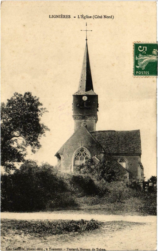 Carte postale ancienne Lignieres L'Eglise Aube à Lignières