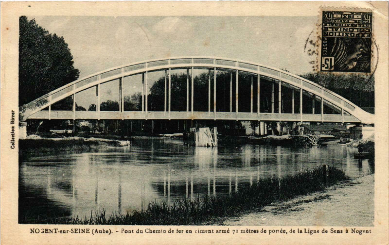 Carte postale ancienne Nogent sur Seine- Pont du Chemin de fer France à Nogent-sur-Seine
