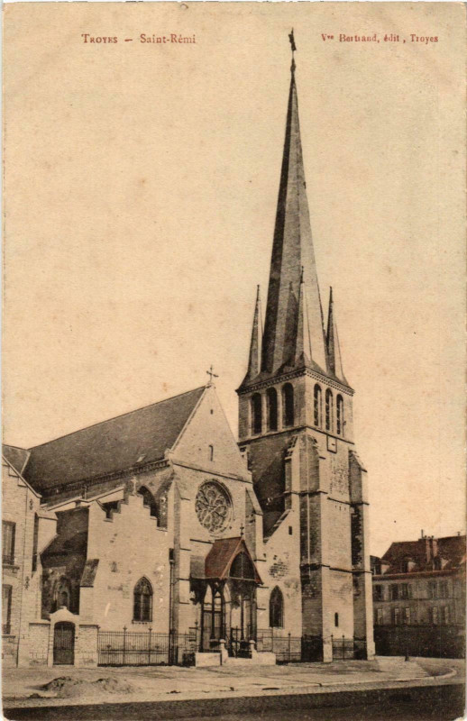Carte postale ancienne Troyes- Eglise Saint Remy France à Troyes
