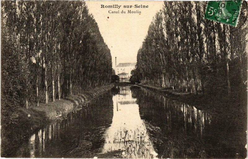 Carte postale ancienne Romilly sur Seine- Canal du Moulin France à Romilly-sur-Seine