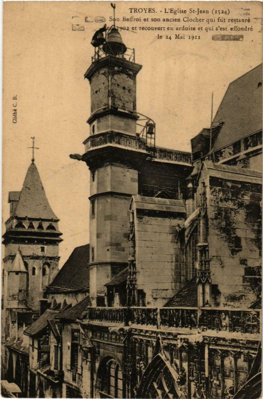 Carte postale ancienne Troyes- Eglise Saint Jean France à Troyes