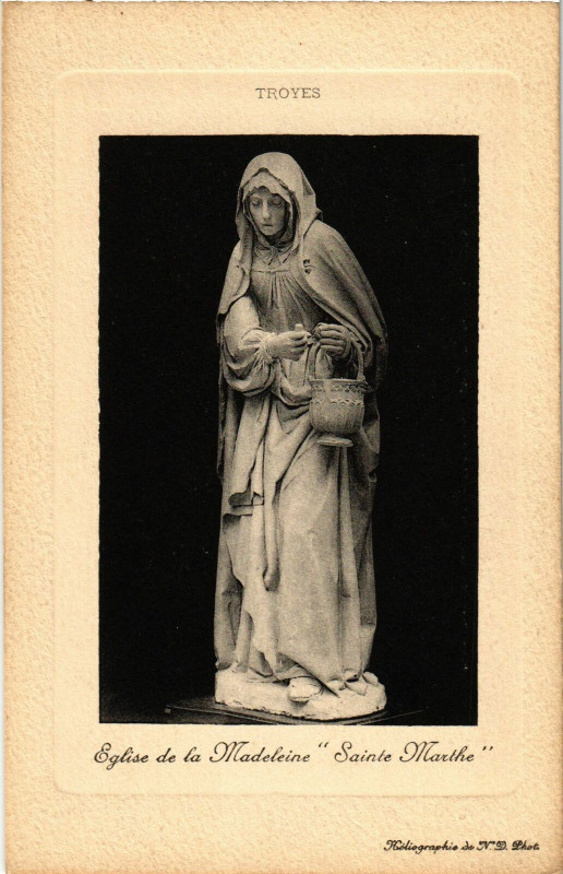 Carte postale ancienne Troyes- Eglise Saint Jean , Sainte Marthe France à Troyes