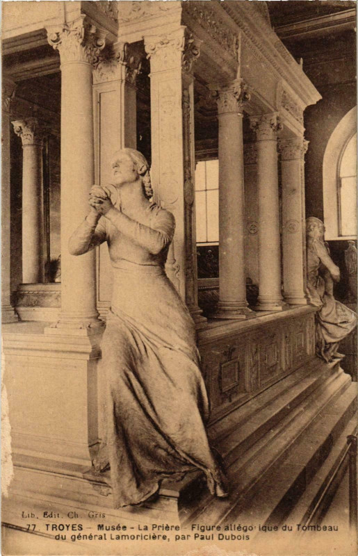 Carte postale ancienne Troyes- Musee, La Priere France à Troyes