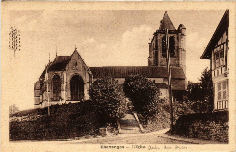 Carte postale ancienne Chavanges- Eglise France à Chavanges