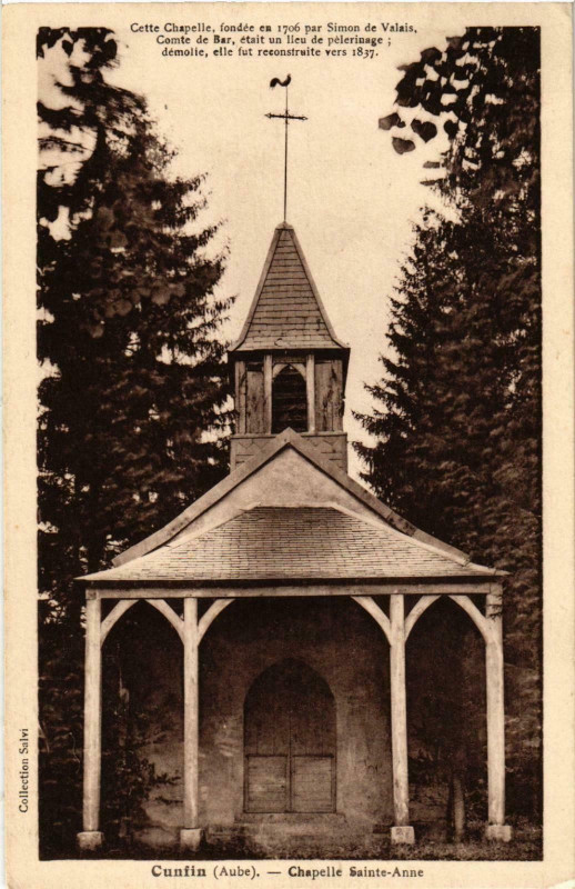 Carte postale ancienne Cunfin- ChapelleSainte-Anne France à Cunfin
