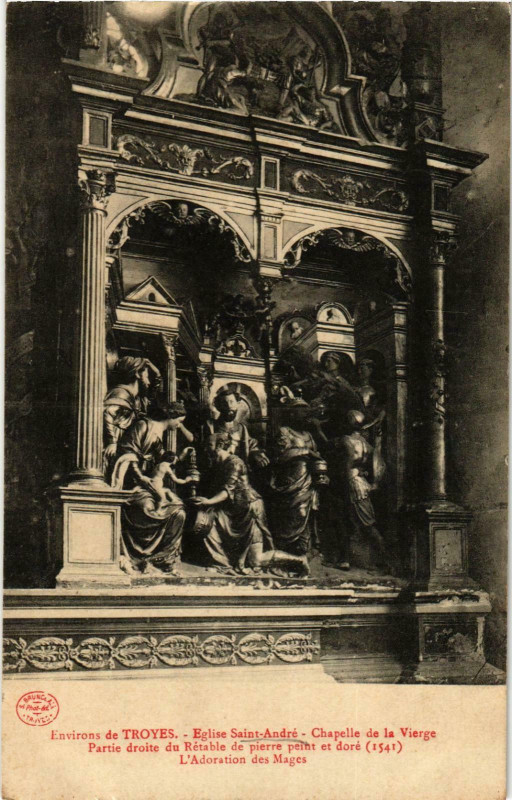 Carte postale ancienne Env.de Troyes- Eglise Saint Andre, Chapelle de la Vierge France à Troyes